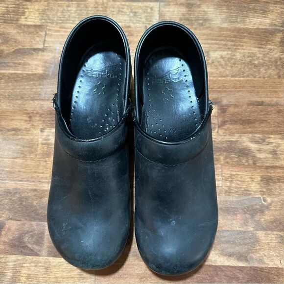 Dansko Black Leather Clogs Sz 40/9 - Picture 2 of 8
